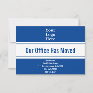 Business Deep Blue and White Moving Announcement