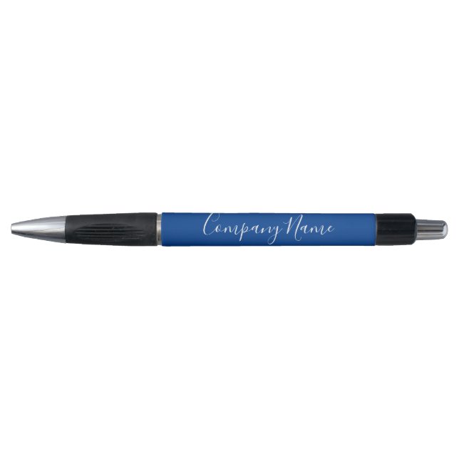 Business Deep Blue and White Script Company Name Pen (Front)