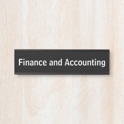 Business Department Name Black and White Office Door Sign