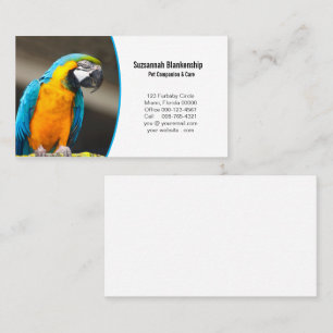 Business Details & Replaceable Parrot Photo Business Card