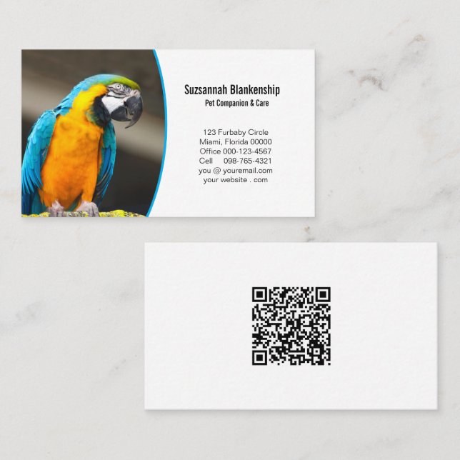 Business Details with QR Code & Custom Photo  Card (Front/Back)