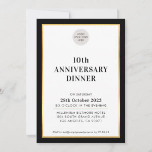 BUSINESS DINNER logo modern black gold Invitation