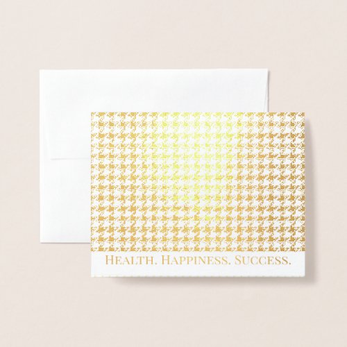 Business diversity houndstooth holiday new year foil card