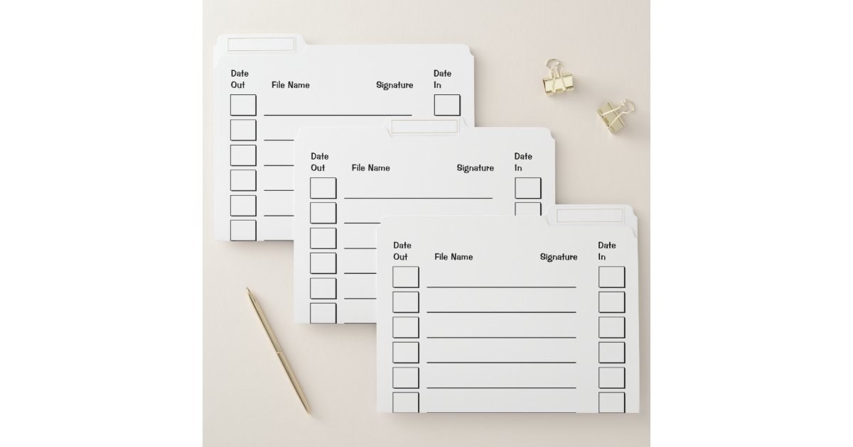 Business document tracking checklist tick box file folder | Zazzle