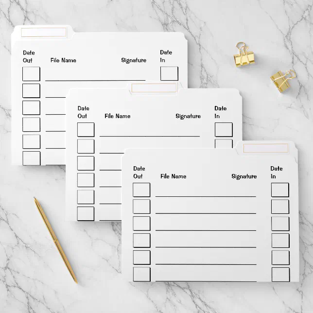 Business document tracking checklist tick box file folder | Zazzle