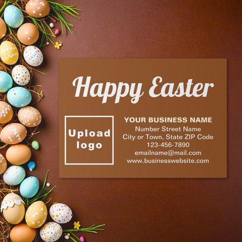 Business Easter Greeting on Brown Enclosure Card