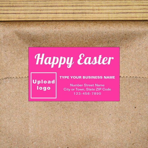 Business Easter Greeting on Pink Rectangle Sticker
