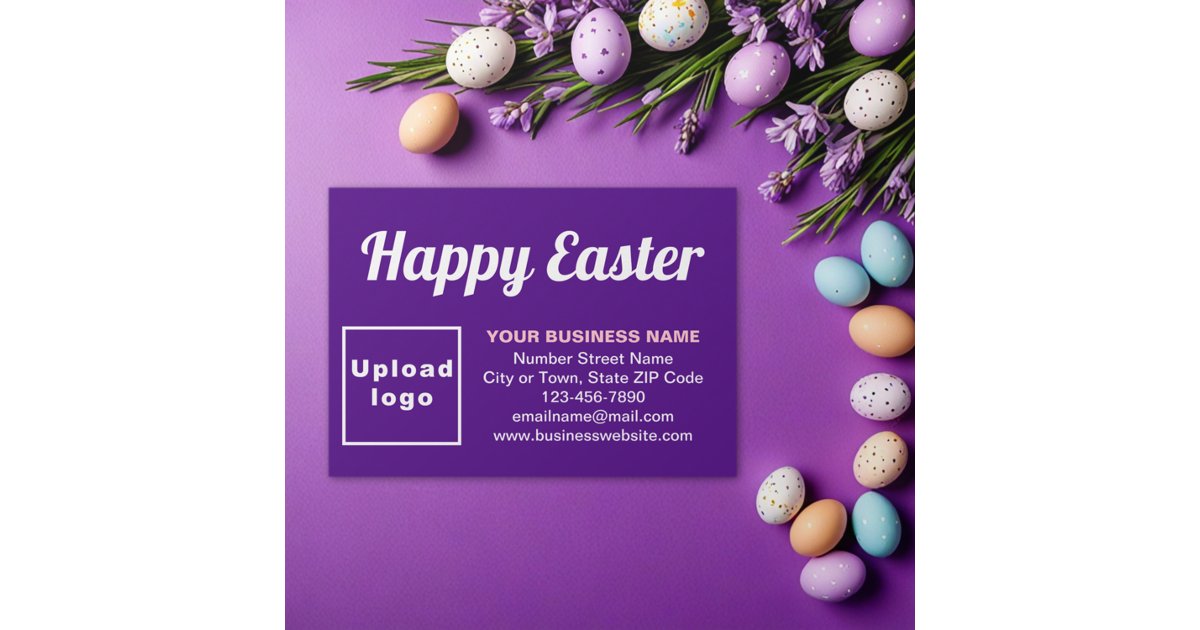 Business Easter Greeting on Purple Enclosure Card | Zazzle