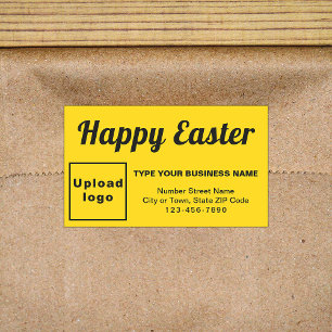 Business Easter Greeting on Yellow Rectangular Sticker