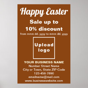 Business Easter Holiday Sale Brown Poster