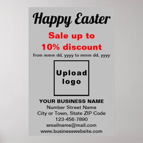 Business Easter Holiday Sale Gray Poster