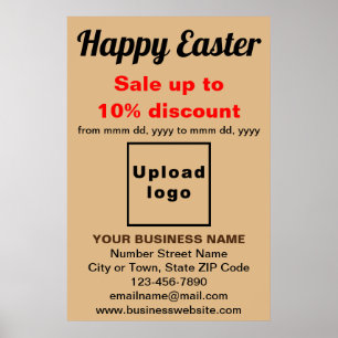 Business Easter Holiday Sale Light Brown Poster