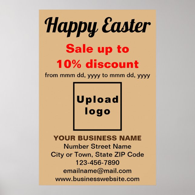 Business Easter Holiday Sale Light Brown Poster (Front)