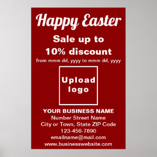 Business Easter Holiday Sale Red Poster