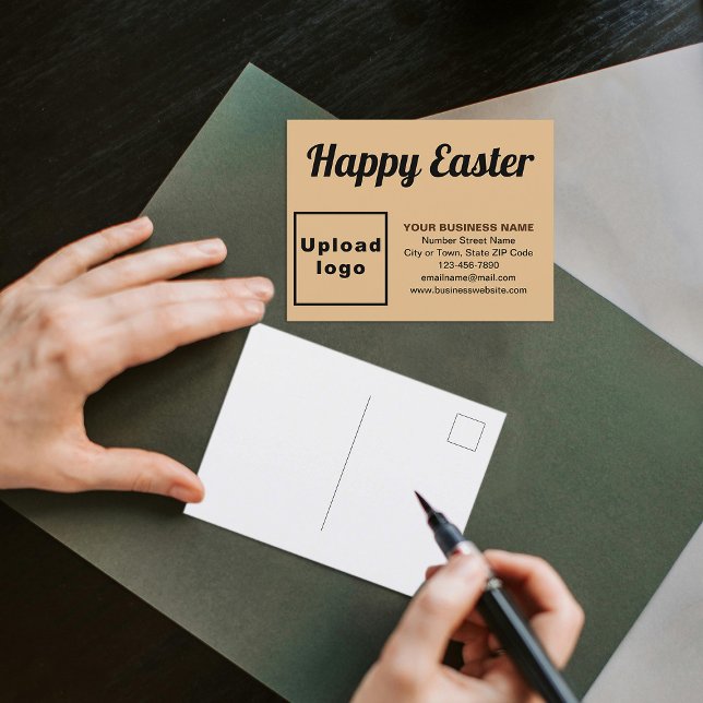 Business Easter Light Brown Holiday Postcard (Business Easter light brown holiday postcard)