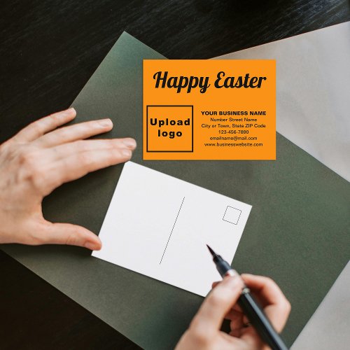 Business Easter Orange Color Holiday Postcard