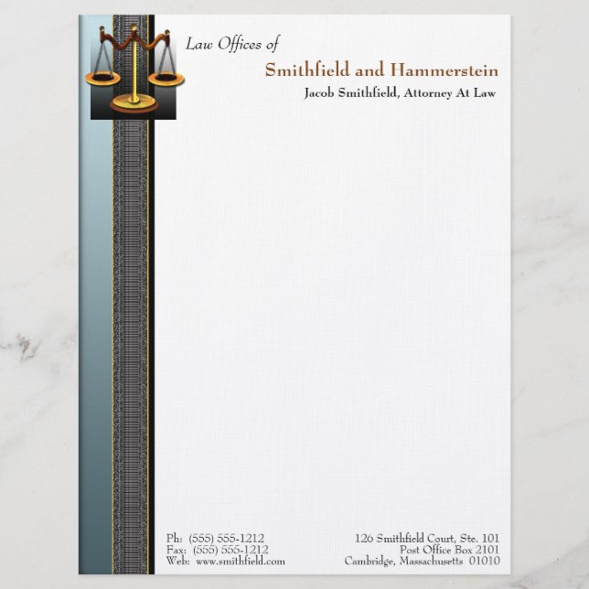 Business Elegance Attorney Letterhead (Front)