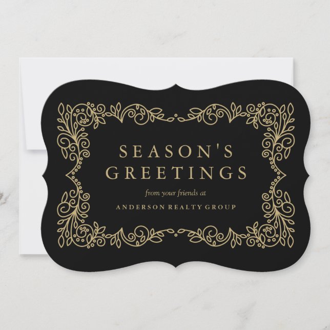 Business Elegance Corporate Holiday Thank You Card (Front)