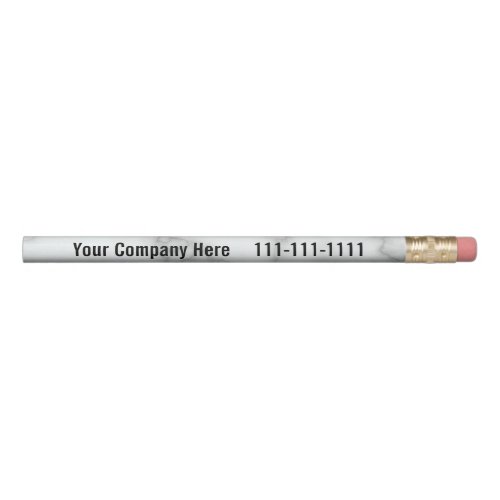 Business Elegant Faux White Marble Promotional Pencil