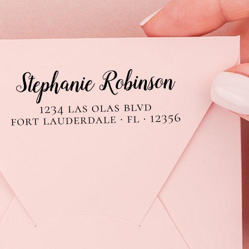 Business Elegant Modern Script Return Address Self_inking Stamp