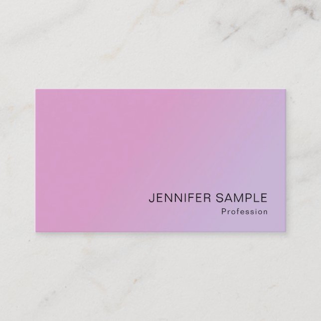 Business Elegant Pink Purple Modern Template Business Card (Front)