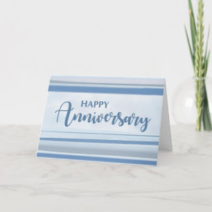 Business Employee Anniversary Blue Gray Watercolor Card