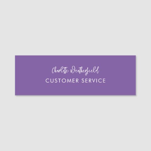 Business Employee Any Color Service Personnel Name Tag