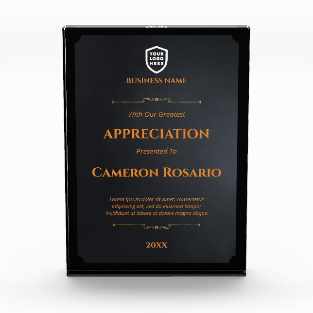 Business Employee award | Logo Custom Gold (Front)