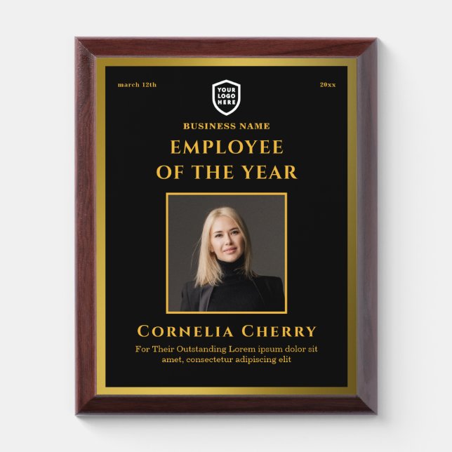 Business Employee award | Logo Custom Gold (Vertical)