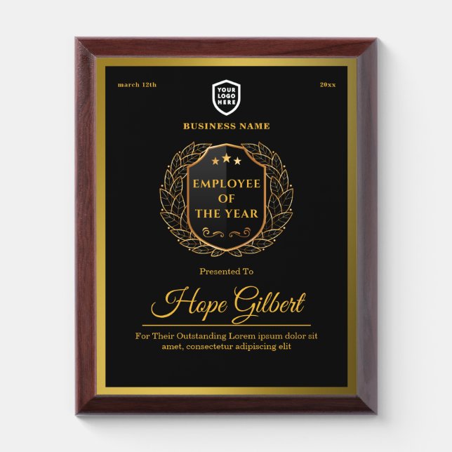 Business Employee award | Logo Custom Gold (Vertical)