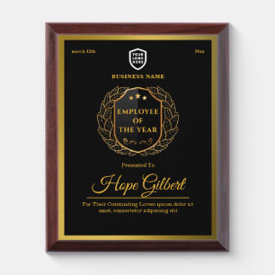 Business Employee award   Logo Custom Gold Plaque
