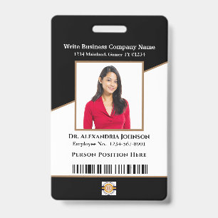 Business Employee Bar Code Logo ID Identification Badge