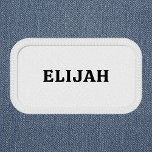 Business Employee Bold Retro Name Patch<br><div class="desc">Give your team a standout look with our custom business patches. Featuring your employee's name in a bold, retro serif font, these patches add a touch of vintage character and professionalism to any uniform. This classic design not only unifies your staff but also boosts brand visibility with a cool, throwback...</div>