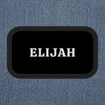 Business Employee Bold Retro Name Patch<br><div class="desc">Give your team a standout look with our custom business patches. Featuring your employee's name in a bold, retro serif font, these patches add a touch of vintage character and professionalism to any uniform. This classic design not only unifies your staff but also boosts brand visibility with a cool, throwback...</div>