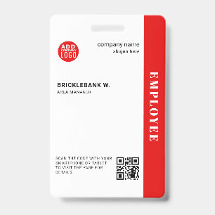 Business Employee Corporate ID Custom QR Code Badge
