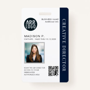 Business Employee ID Custom QR Code Photo Badge