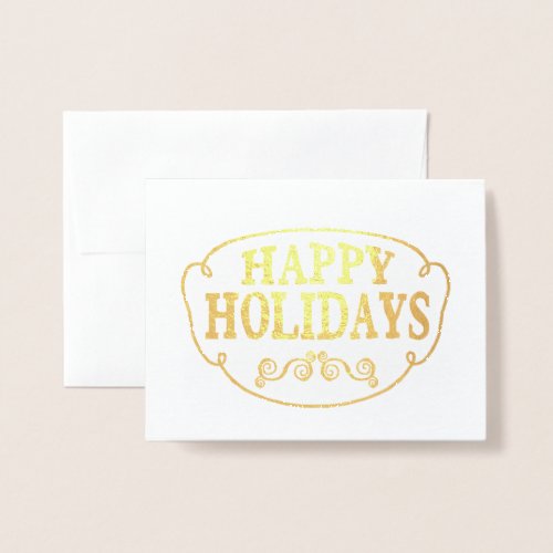 Business employee neutral happy holidays Christmas Foil Card