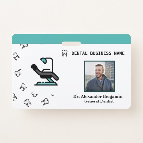 Business Employee Photo Dentist Logo Custom Badge