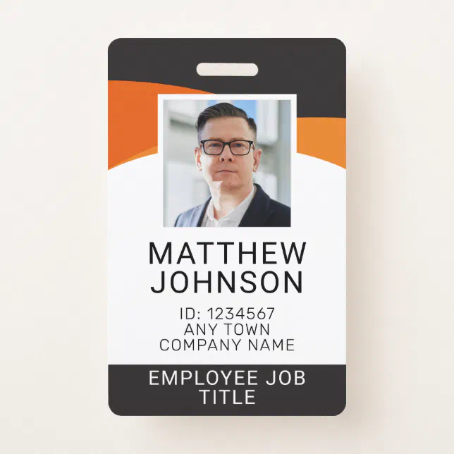 Business Employee Photo Name Template Id Badge 