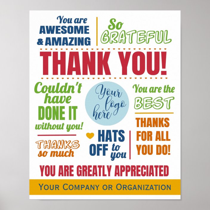 Business Employee Thank You Appreciation Poster | Zazzle.com