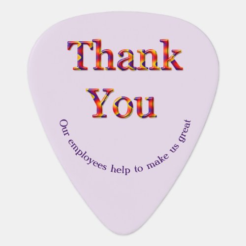 Business Employee Thank You Appreciation Smile Guitar Pick