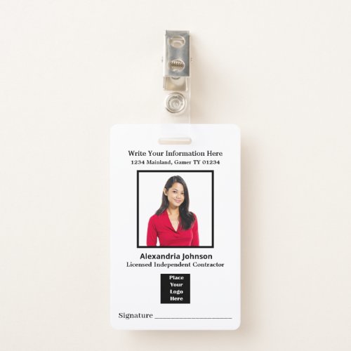 Business Employees ID Identification Signature Badge