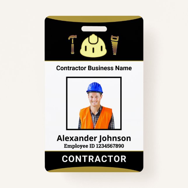 Business Employees Logo ID Identification Card Badge (Front)
