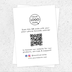 Business Enclosure Card QR Code Insert Handout