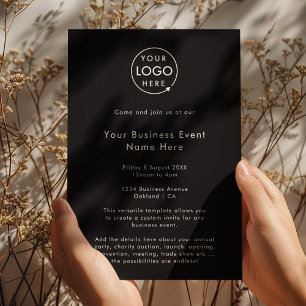 Business Event   Black Modern Minimalist Invitation