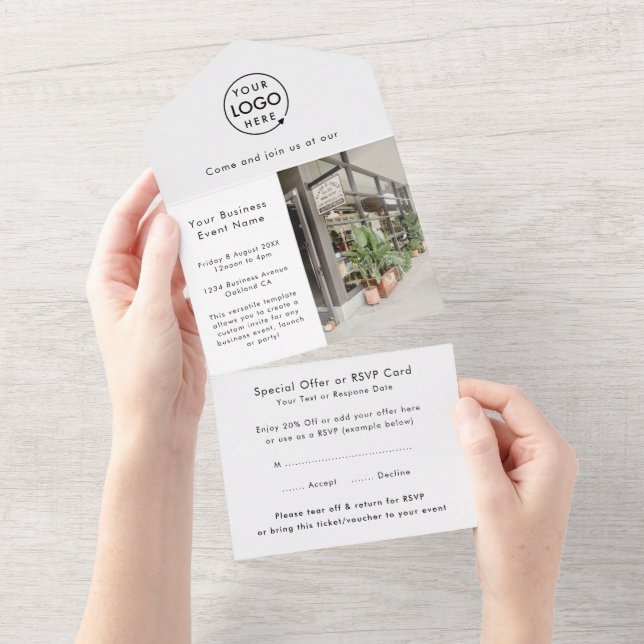 Business Event Invitations | All in One RSVP Photo (Tearaway)