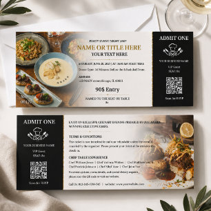 Business Event Logo Chef Table Dinne Holiday Raffle Tickets