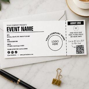 Business Event Logo Corporate Company QR Code Raffle Tickets