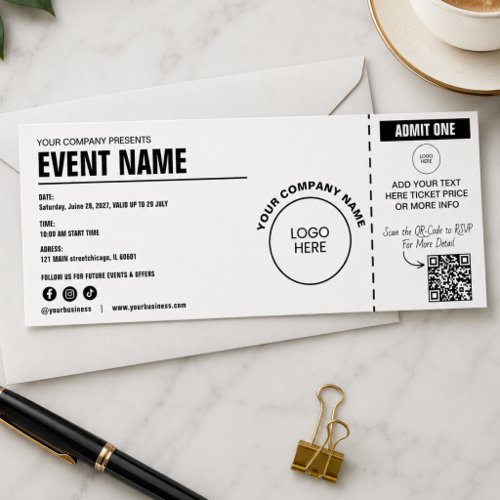Business Event Logo Corporate Company QR Code Raffle Tickets