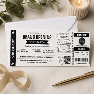 Business Event Logo Grand Opening Admission Pass Raffle Tickets